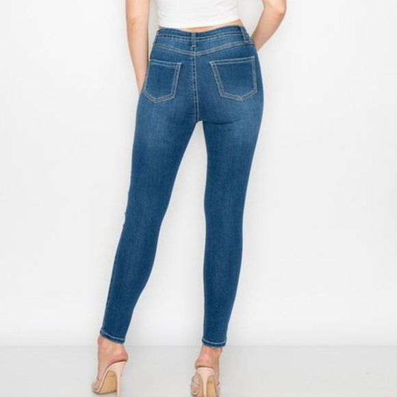 NWT High Waist Mid Washed Skinny Jeans (7 - 15) 🩷LIVE show item - Picture 3 of 4